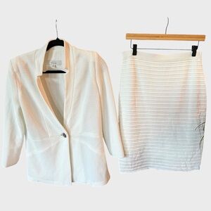 Misook Vintage  white Skirt Set